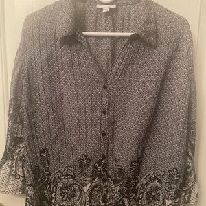 Fashion Bug Loveliness Blouse black and white print